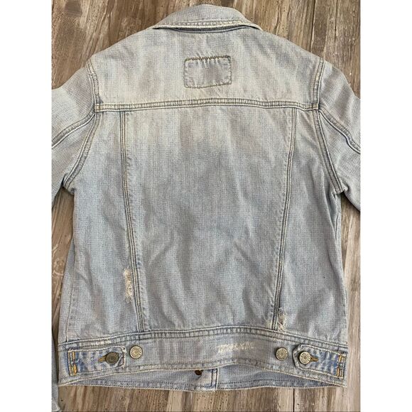 Hollister Vintage Denim Cropped Jean Jacket Light Wash Women’s Sz Medium - Picture 6 of 6